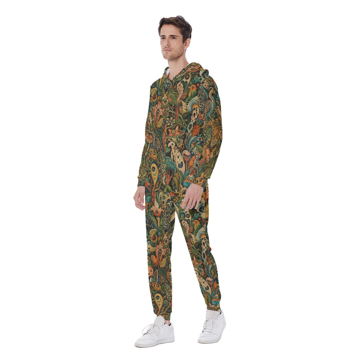 All-Over Print Men's Hooded Jumpsuit