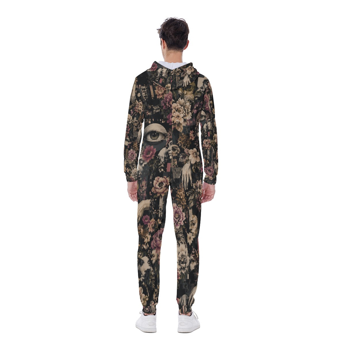 All-Over Print Men's Hooded Jumpsuit